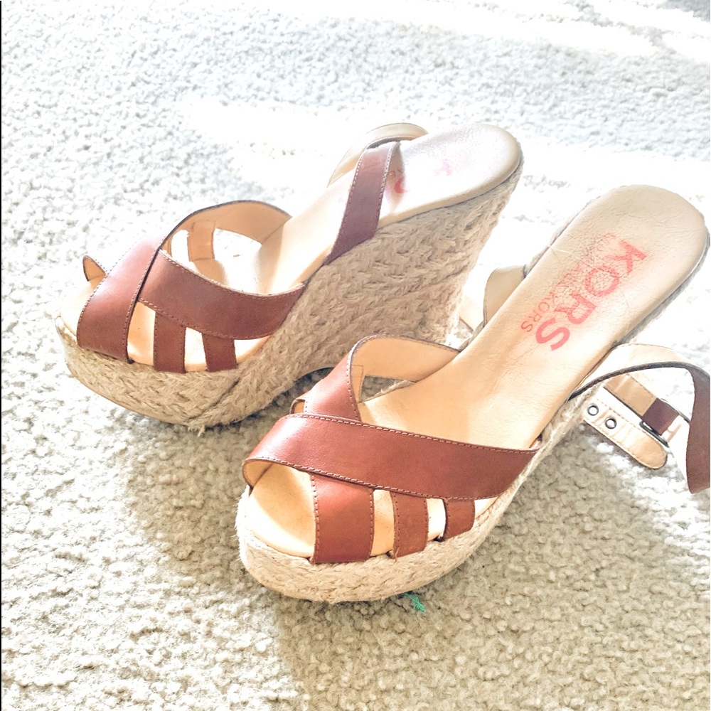 Brown wedge MK shoes 6 1/2 very comfortable heels!